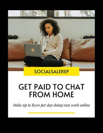Get Paid to Chat Online Social Sales Rep
